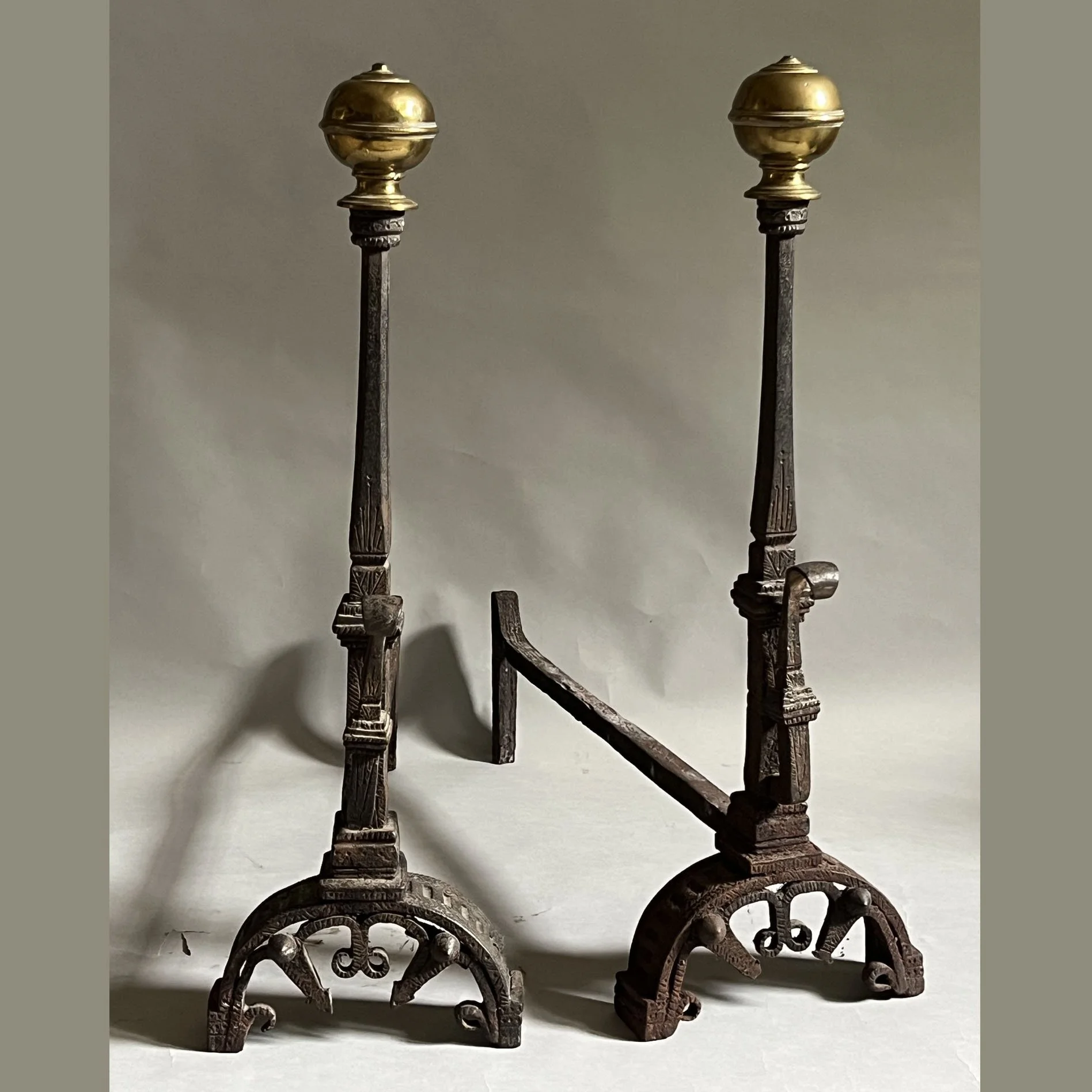 4602 Pair of late 17thc Italian andirons BWeb.jpg