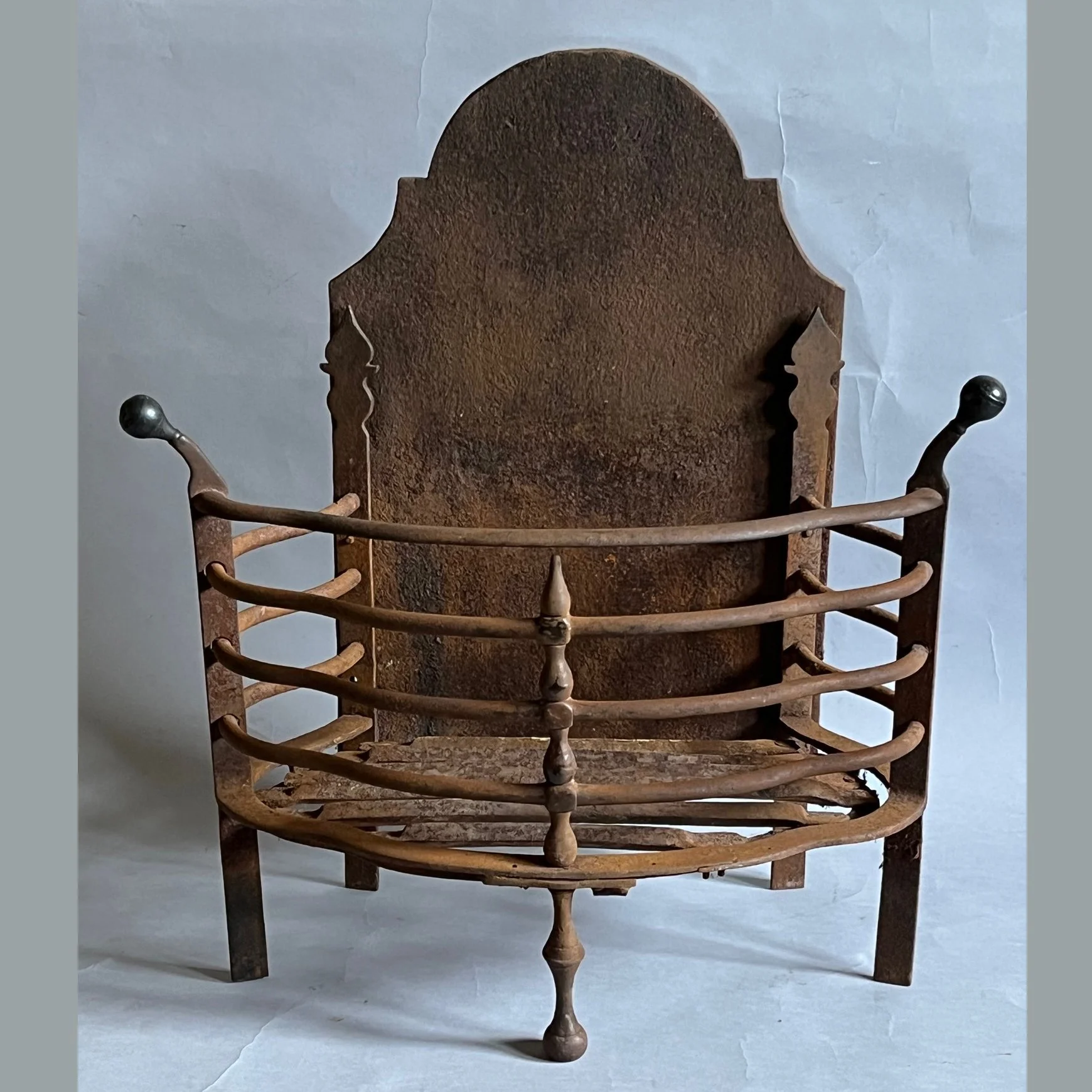 A 19th century English wrought and cast iron firegrate SOLD