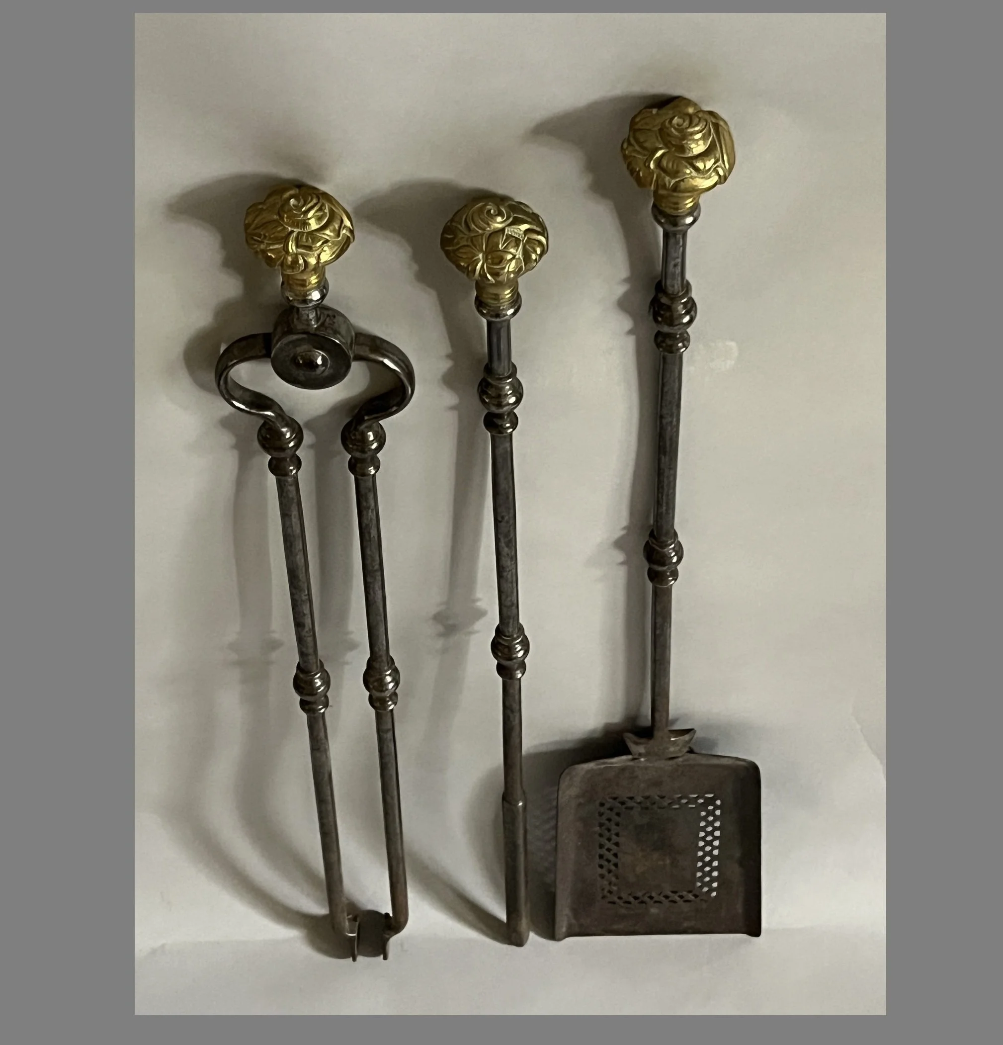 4627 Set of 19thc wrought iron & brass firetoolsA.jpg