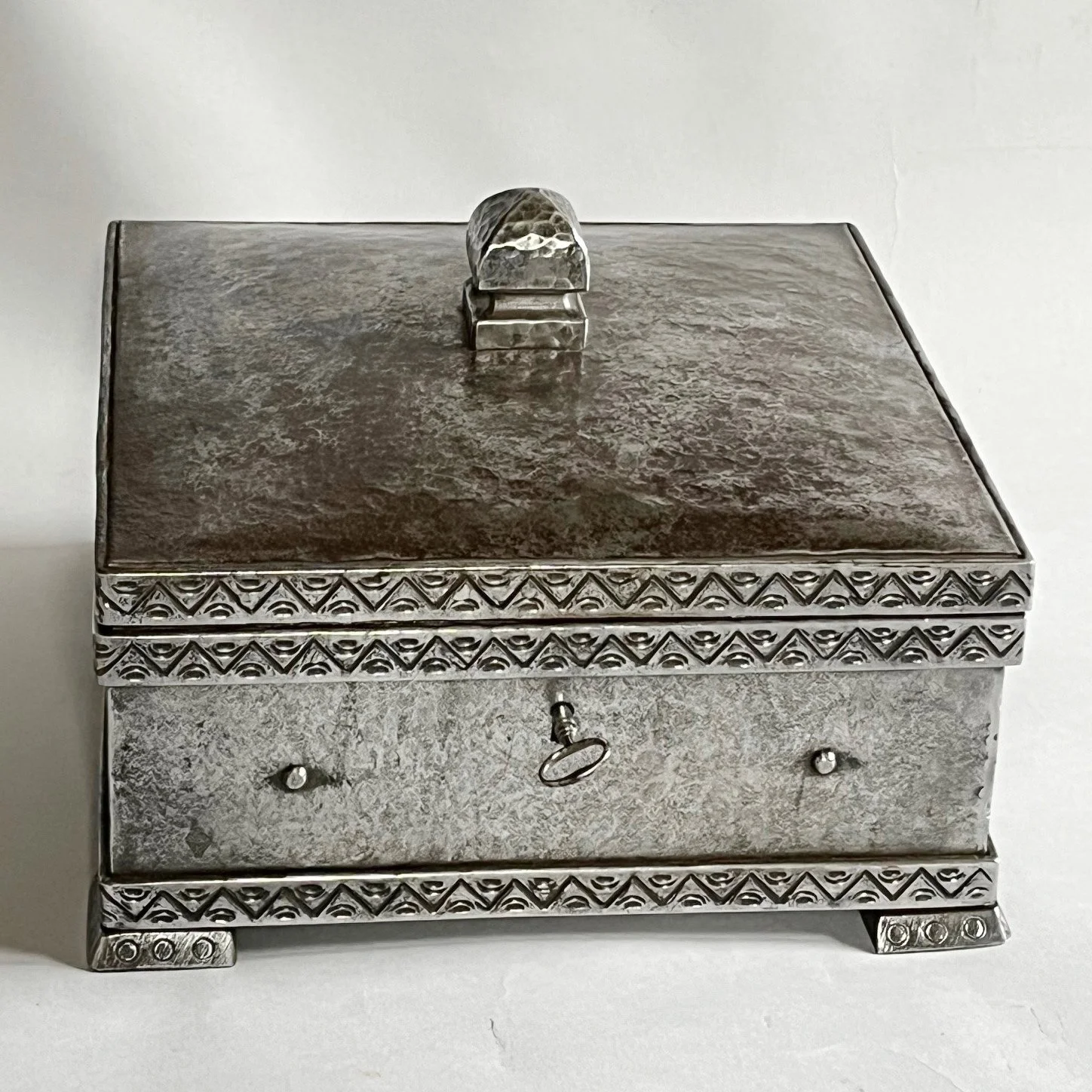 A late 19th century Aesthetic movement steel box