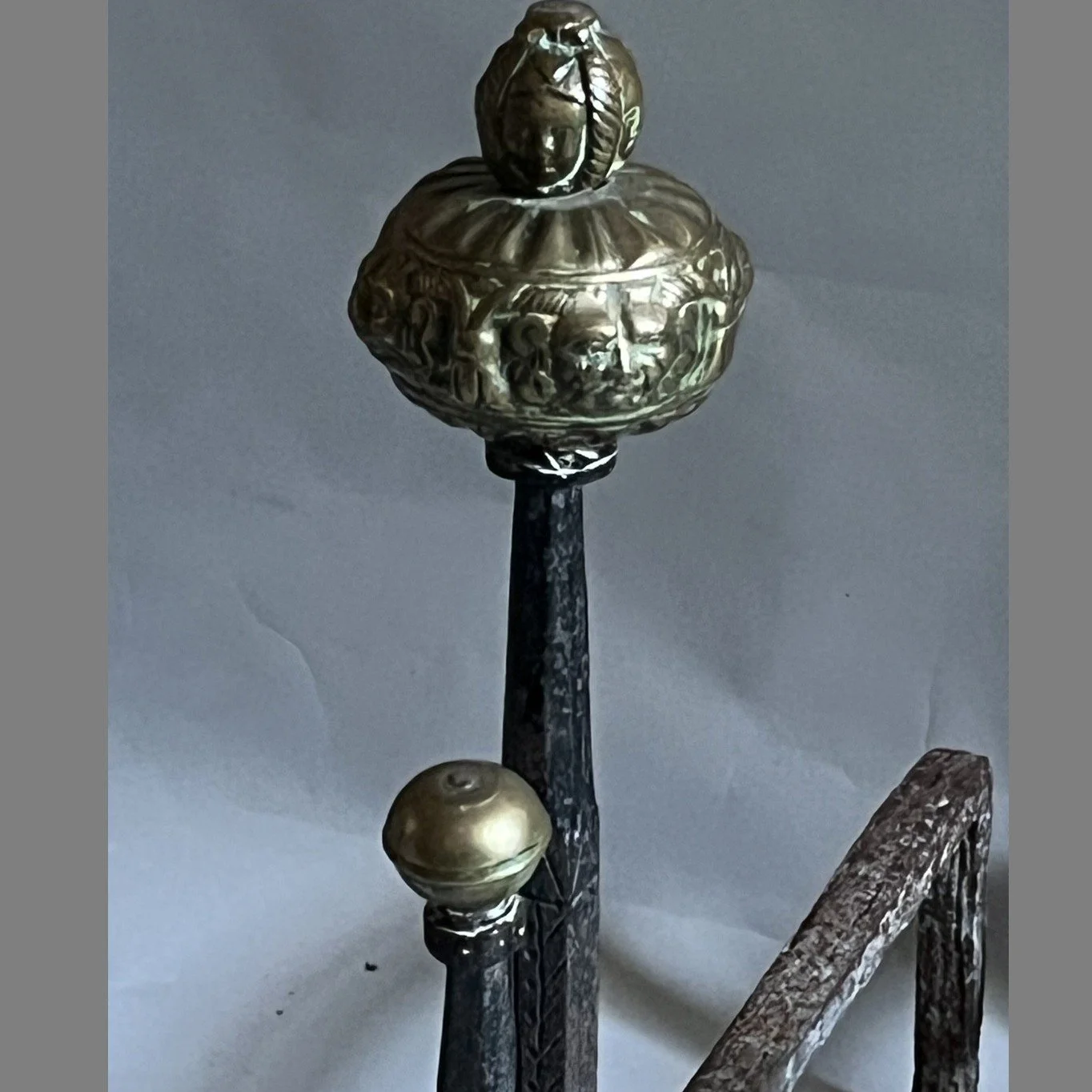 4620 Pair of 19thc Italianate Andirons C1.jpg