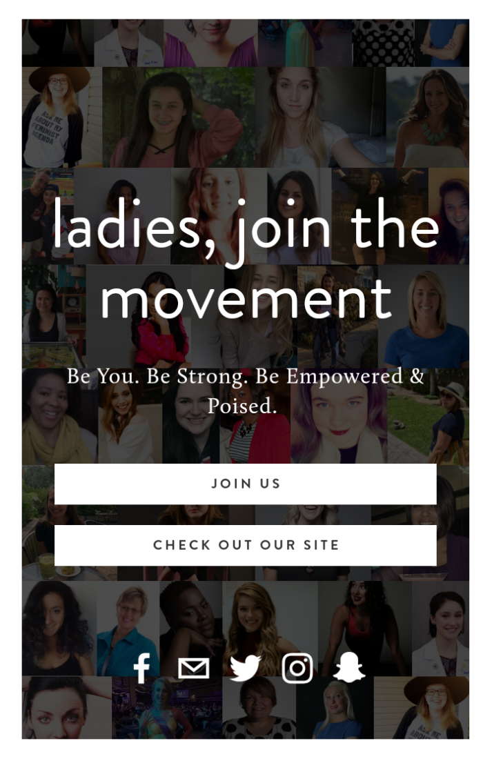 Every individual featured on our landing page has contributed to our blog. Thank you, ladies for joining the movement! We look forward to featuring many more incredible stories in year two. 
