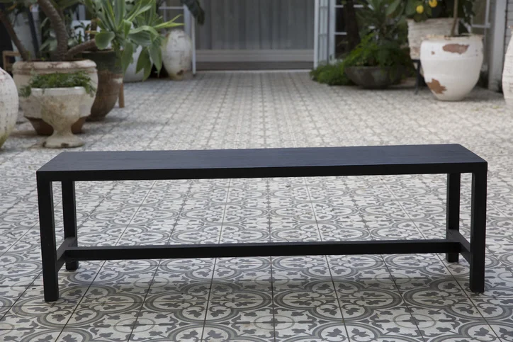 Black Wooden Bench Seat