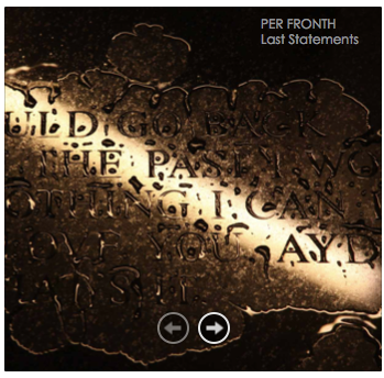 PDF eCatalogue / Last Statements / 2011 Marble / Sandblasted Letters / 24 Carat Gold Leaf 80 x 80 x 3 cm / 31 x 31 x 1,5 in Collection of Per Fronth
