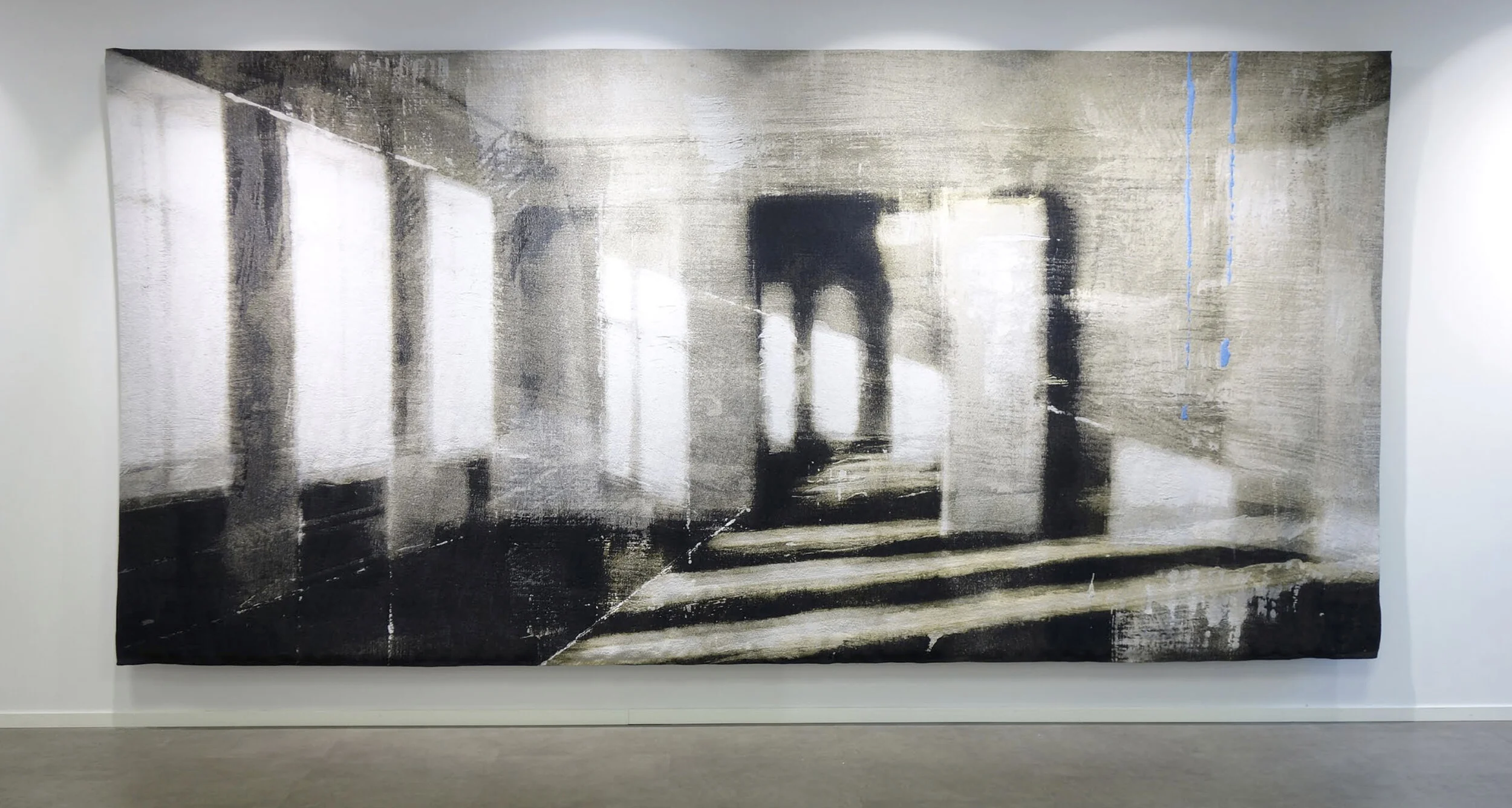 Interior / Isolation ( of Light) Search Term Empty Apartment / 3D Jaquard Tapestry 460 x 230 cm 2017 Installation view: Inner Rooms / Gallery Fineart / Tjuvholmen / Oslo