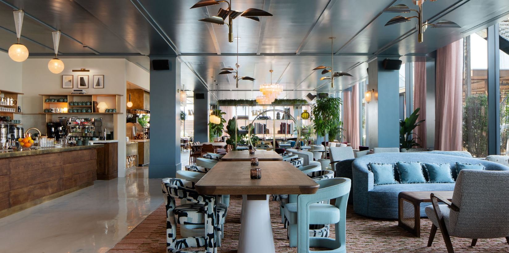 Soho House DUMBO: Custom drapery installation at Soho House DUMBO Brooklyn by Circle Visual
