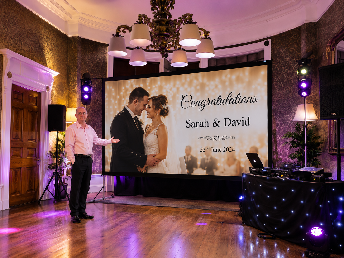 XSP large screen for weddings quizzes karaoke gameshow madness