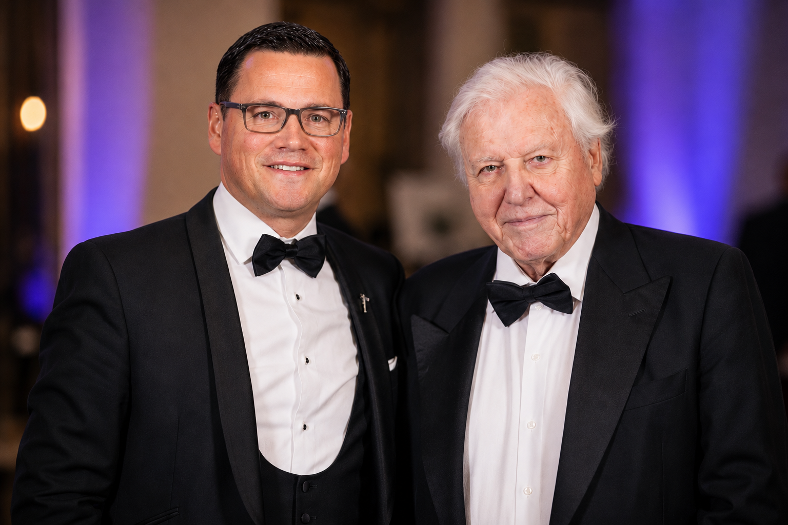 Alex Fleming after dinner speaker with David Attenborough