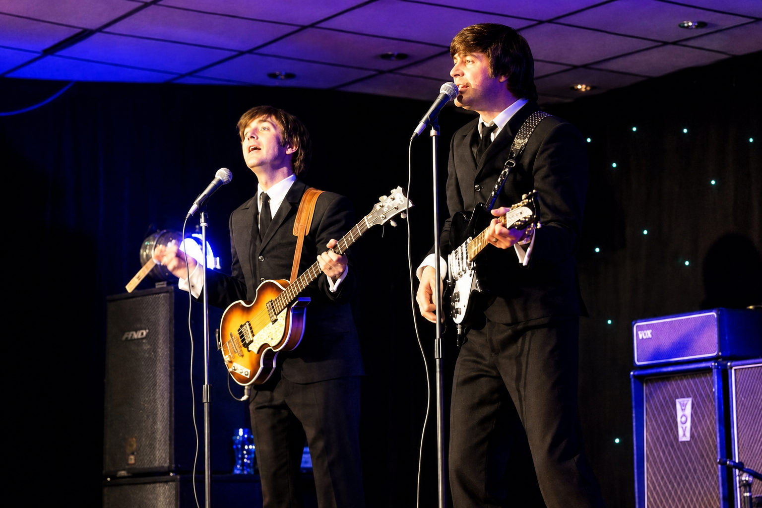 Just John & Paul Beatles tribute performing on stage
