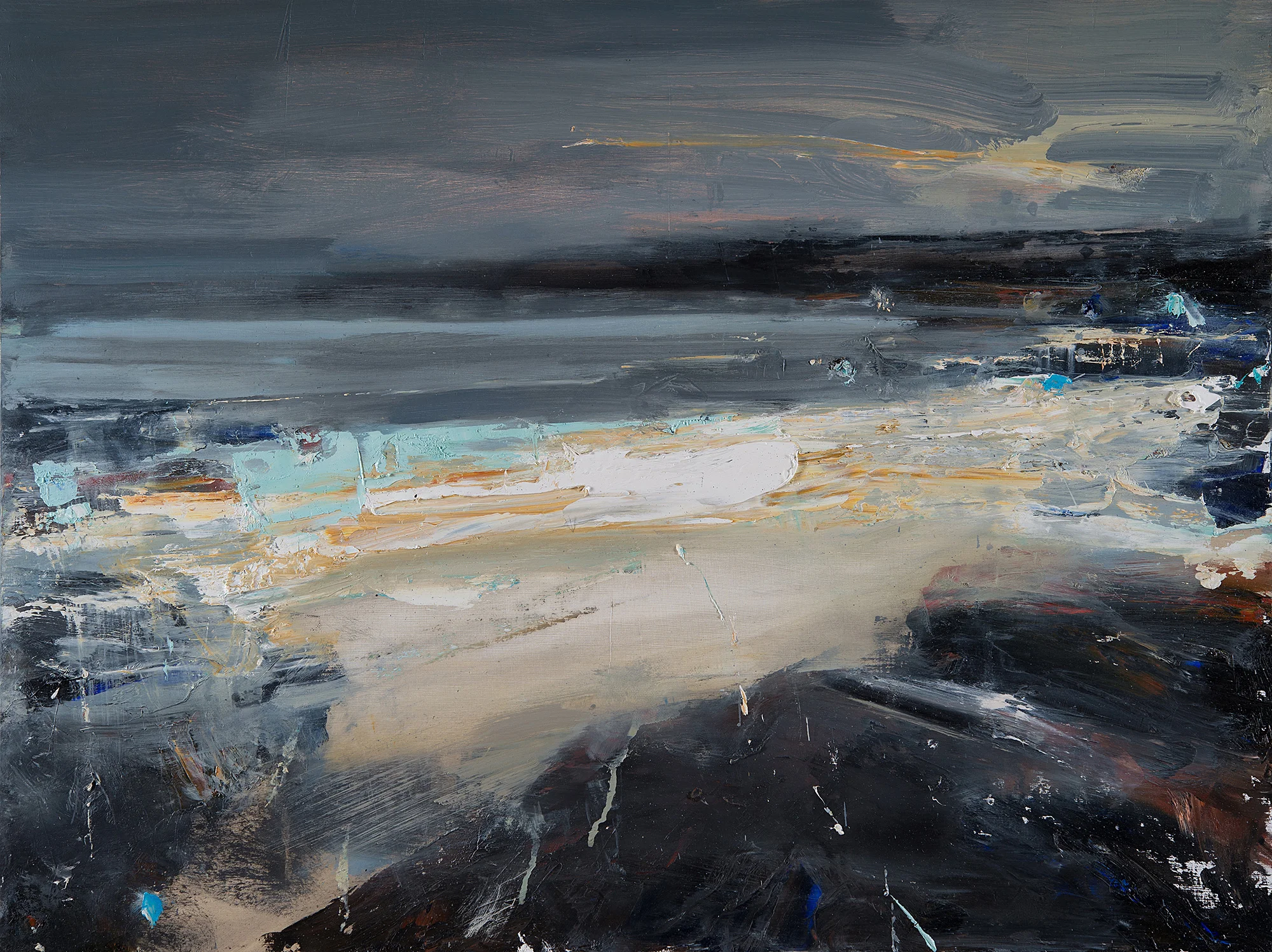 Autumn Storms, Godrevy. Oil on board. 60 x 80cm Sold