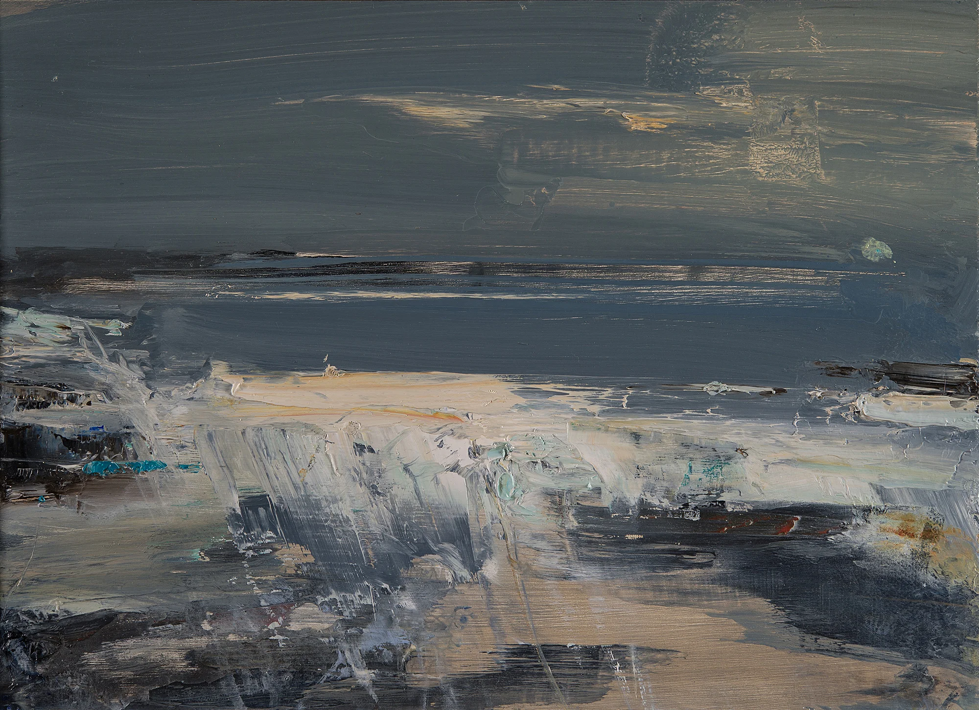 Storm Greys, Gwithian. Oil on board. 22 x 31cm Sold