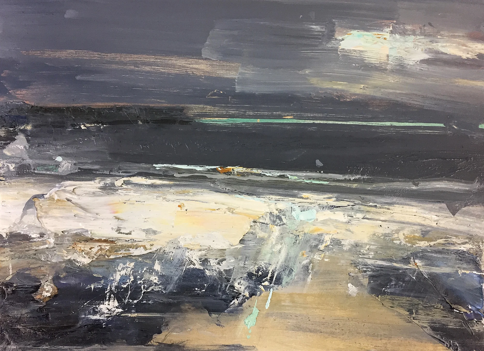 Gwithian Storms. 23 x 31 cm. Oil on board Sold