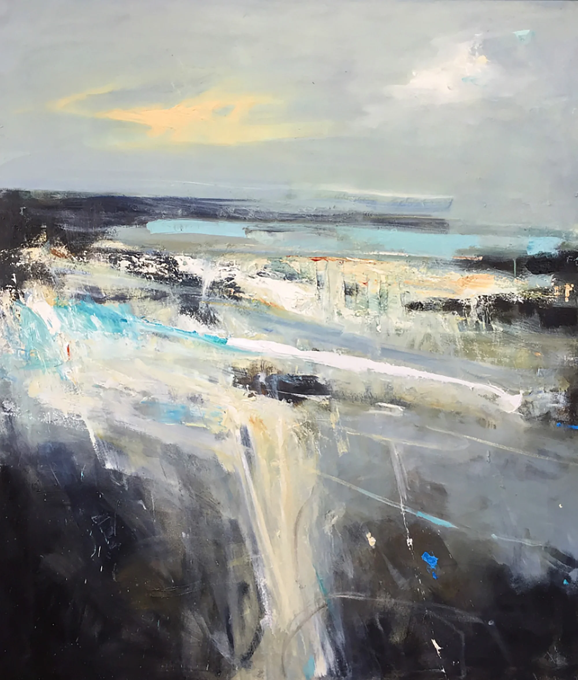 Between the Rocks, Sennen . Oil-on-canvas. 136 x 115cm Sold