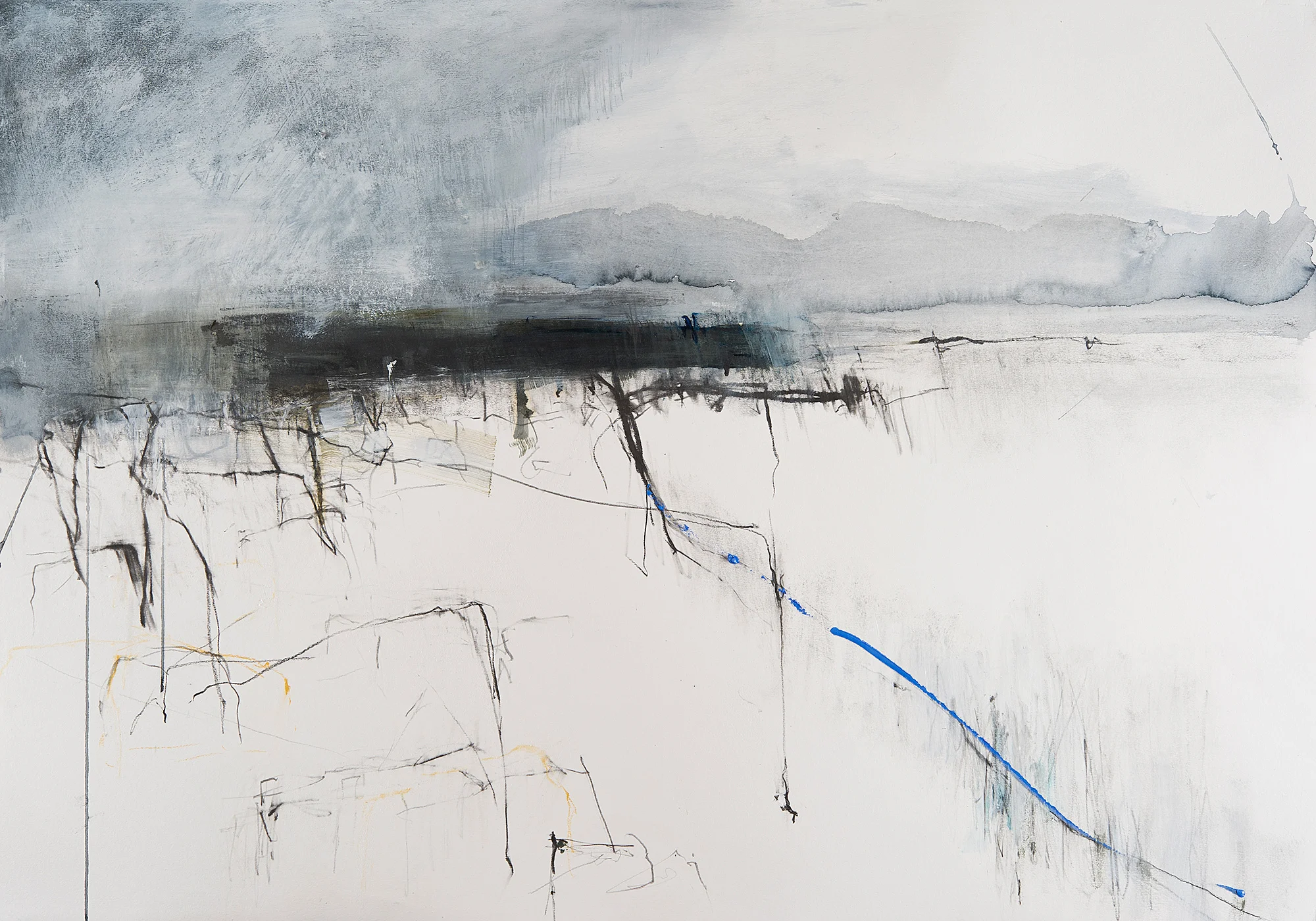 Shoreline. Pencil, oil and gesso on paper. 70 x 75cm Sold