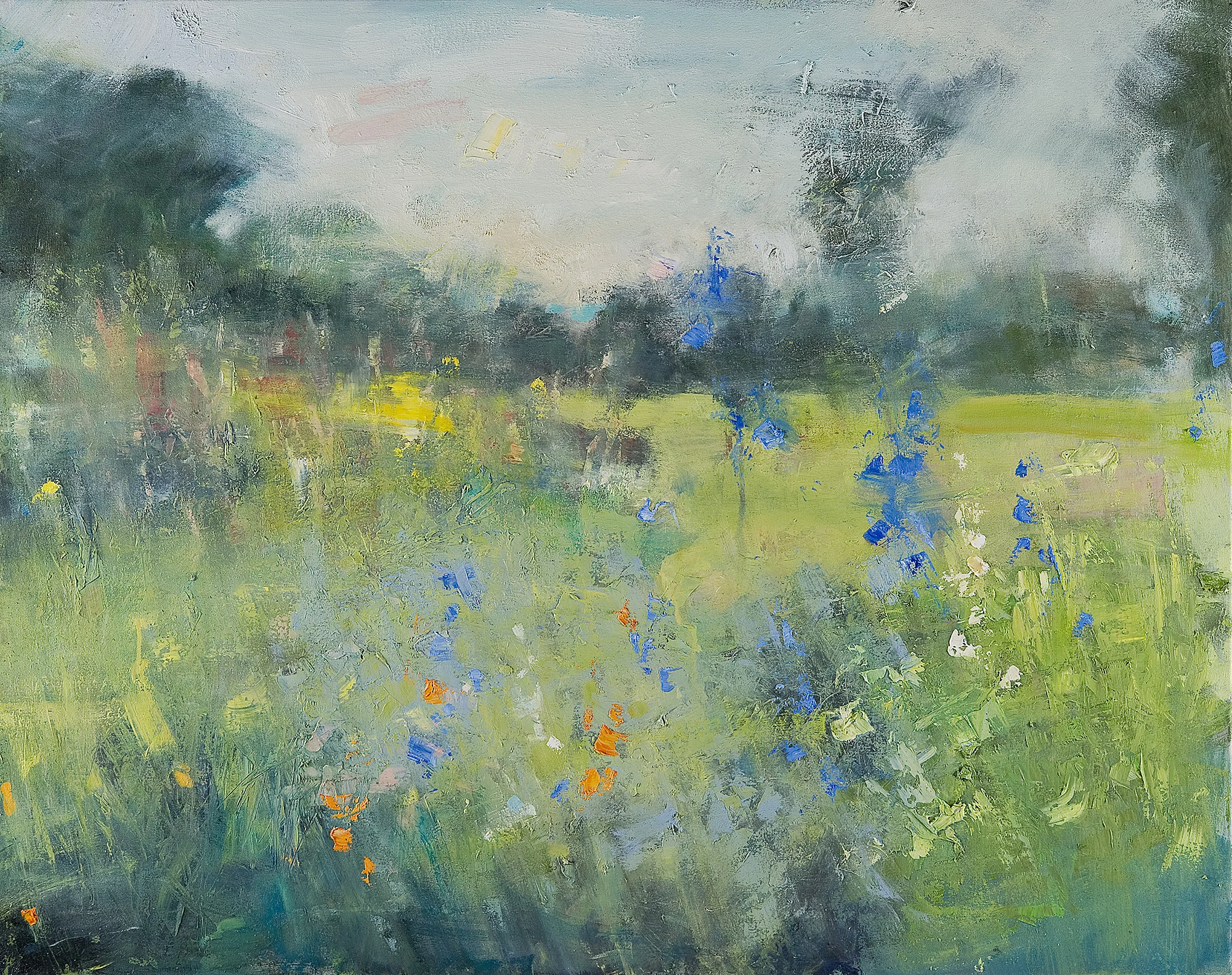 In a Cornish Garden. Oil on canvas. 97 x 122cm. Sold