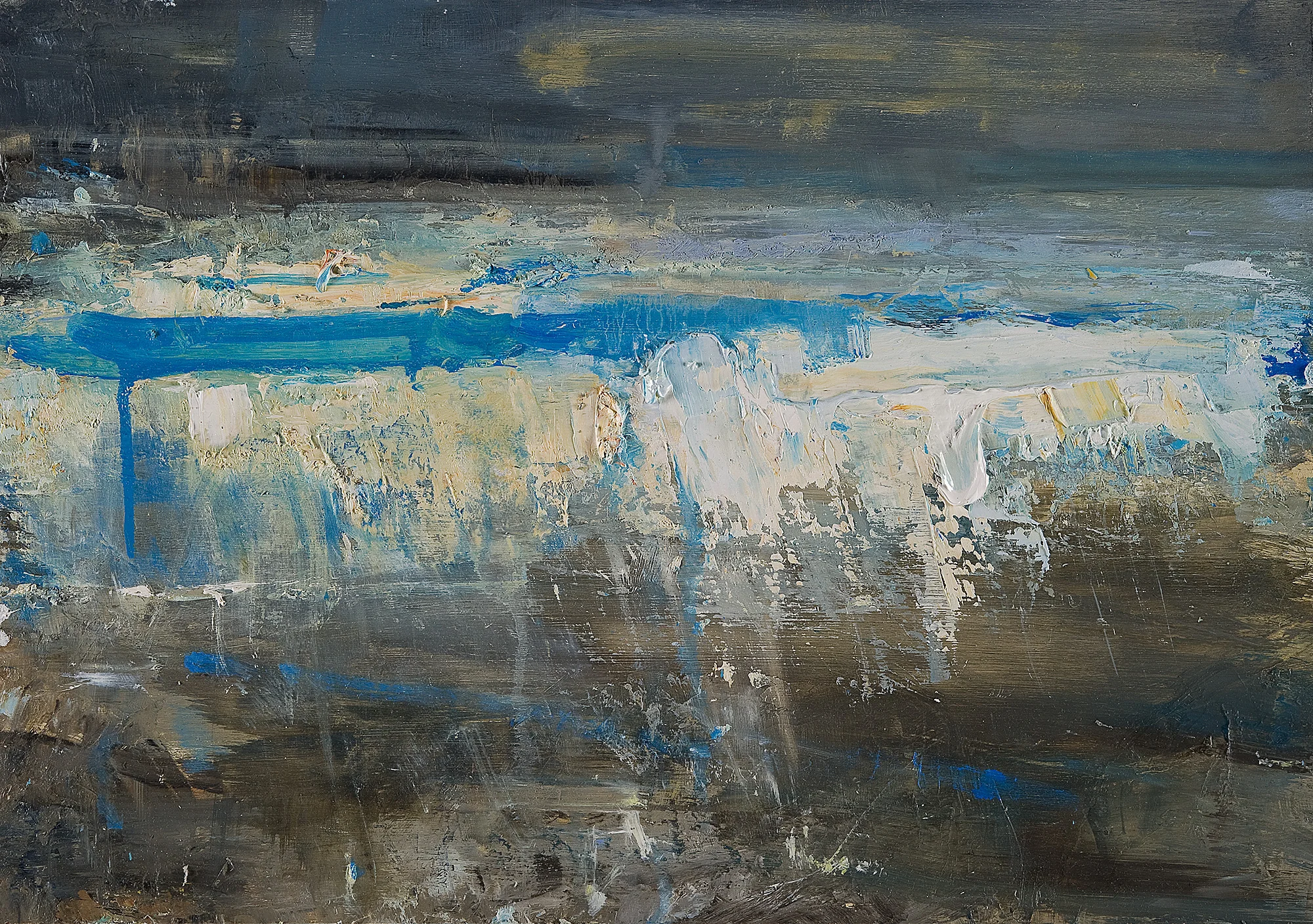 Raging Sea, Winter. Oil on board. 35 x 50cm. Sold