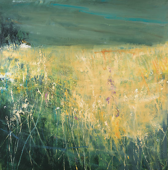 Fields in the Gwithian Valley, Storm Above. Oil on board. 109 x 107cm Sold