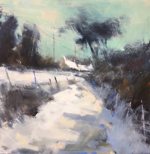 March Snowdrifts paining by Hannah Woodman
