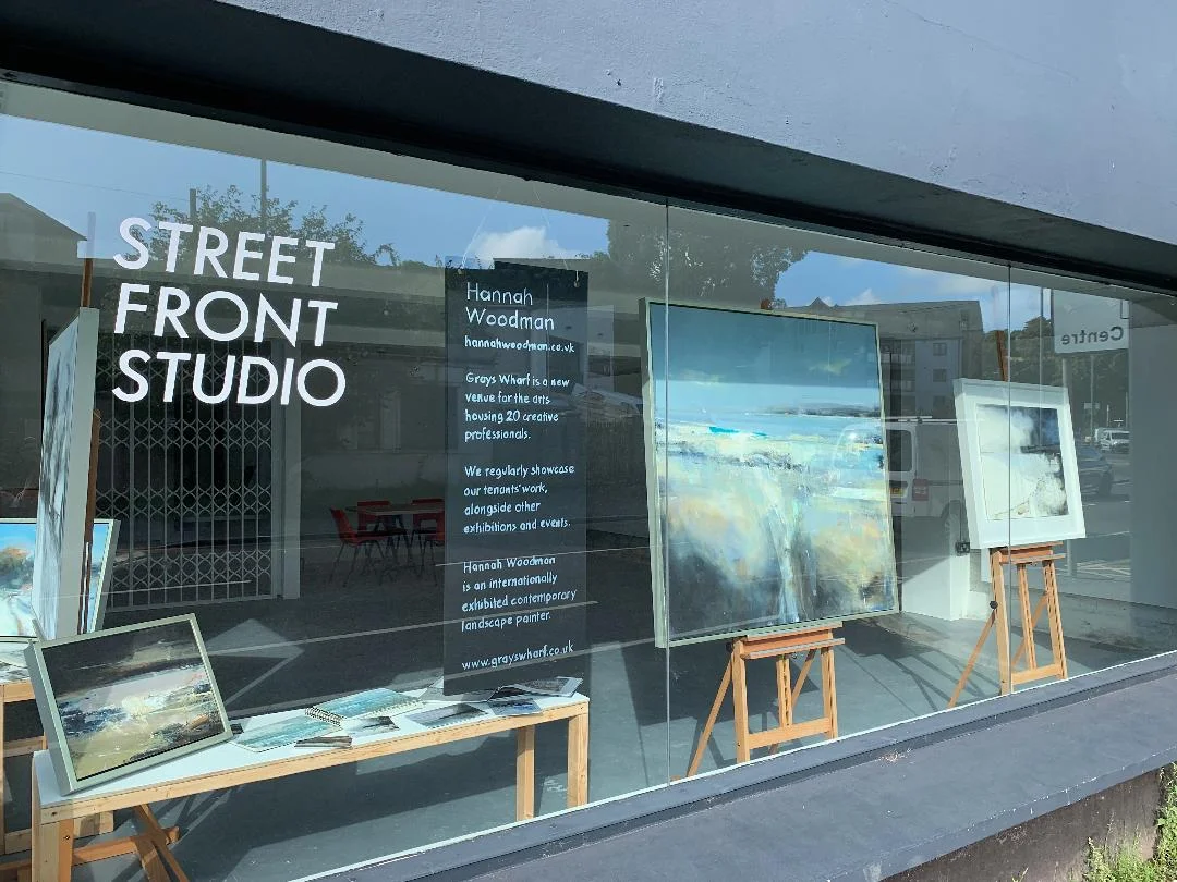 Grays Wharf gallery window featuring a display of my work….