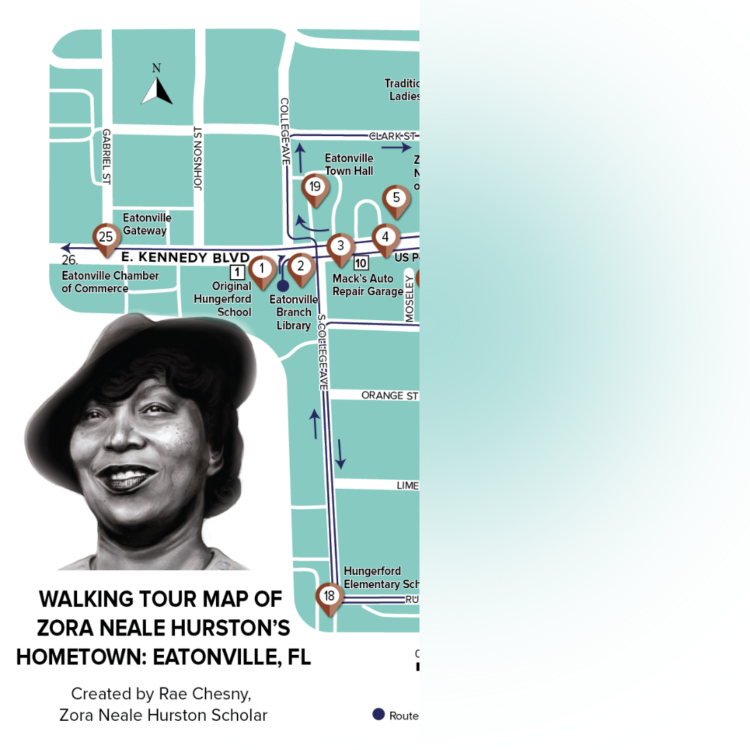 Map of Zora Neale Hurston's Hometown (Eatonville, FL)