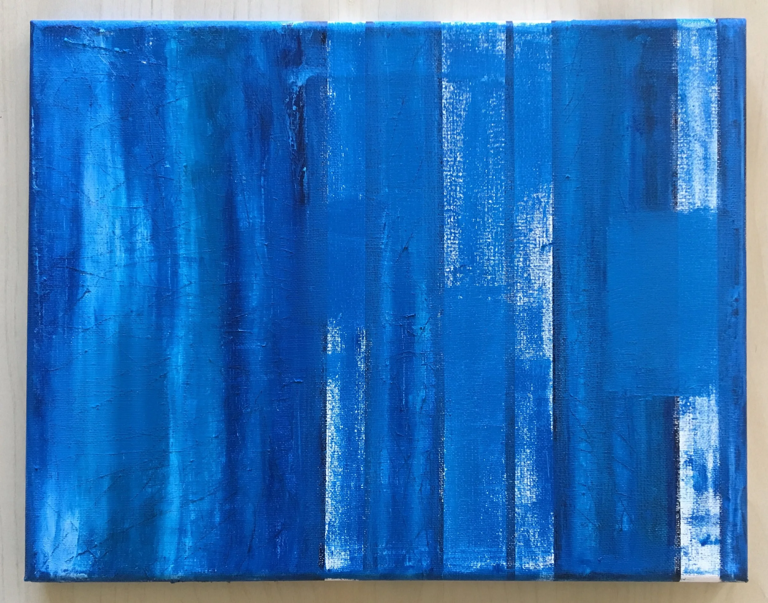 Banner Blue: 10x15 Mixed Acrylic Using brushes.