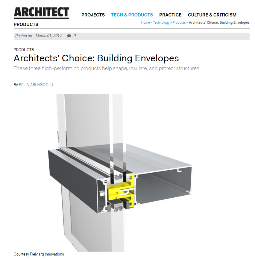 Architect Newspaper | Fremarq Innovations