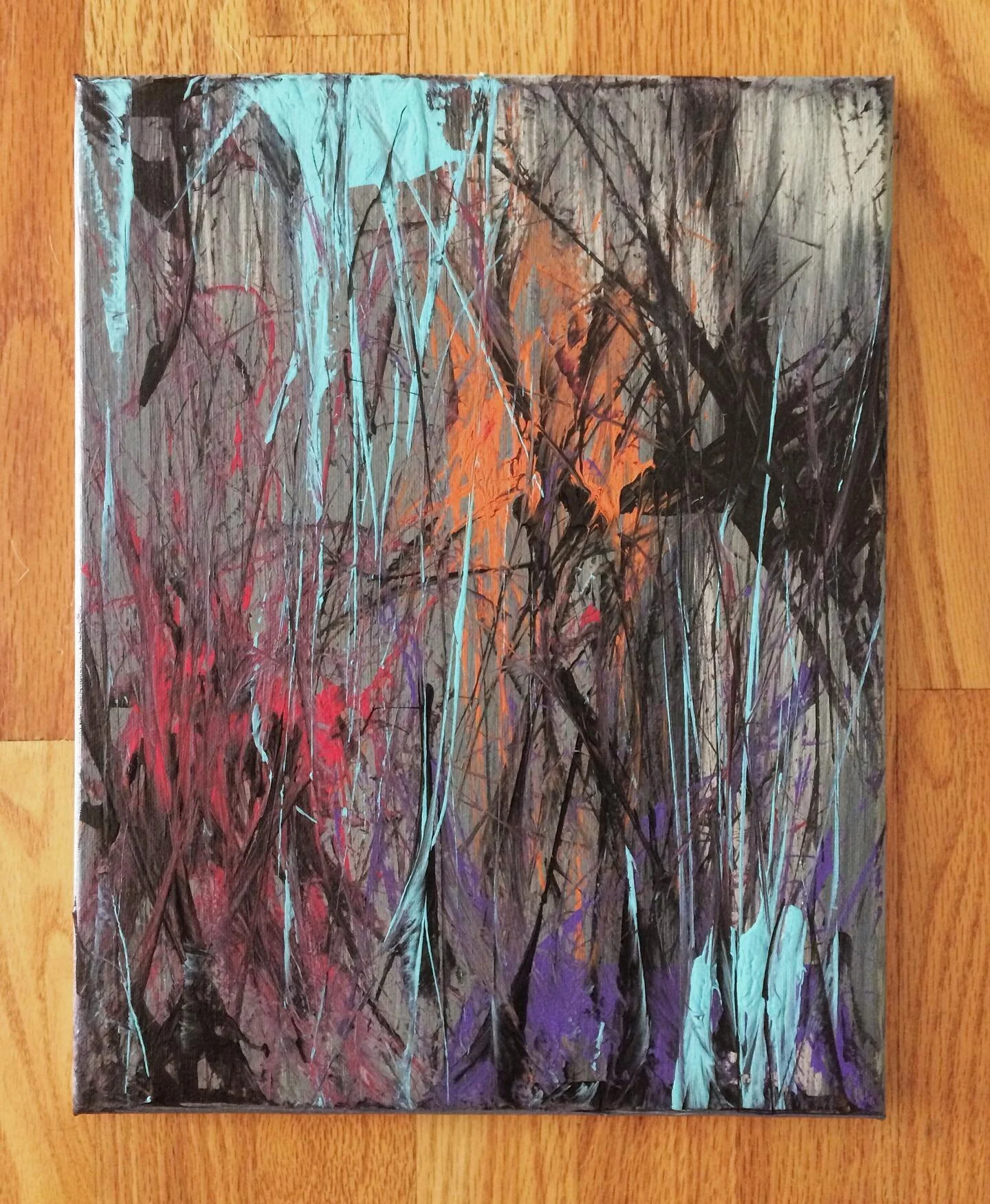 Spawn: 10x15 Mixed Acrylic Using brushes and Strand of hair.