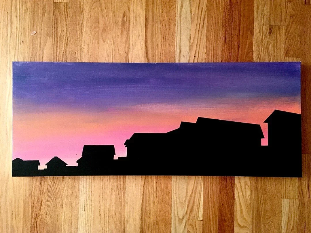 Ortus Oppidum: 16x40” Mixed Acrylic and Oil.