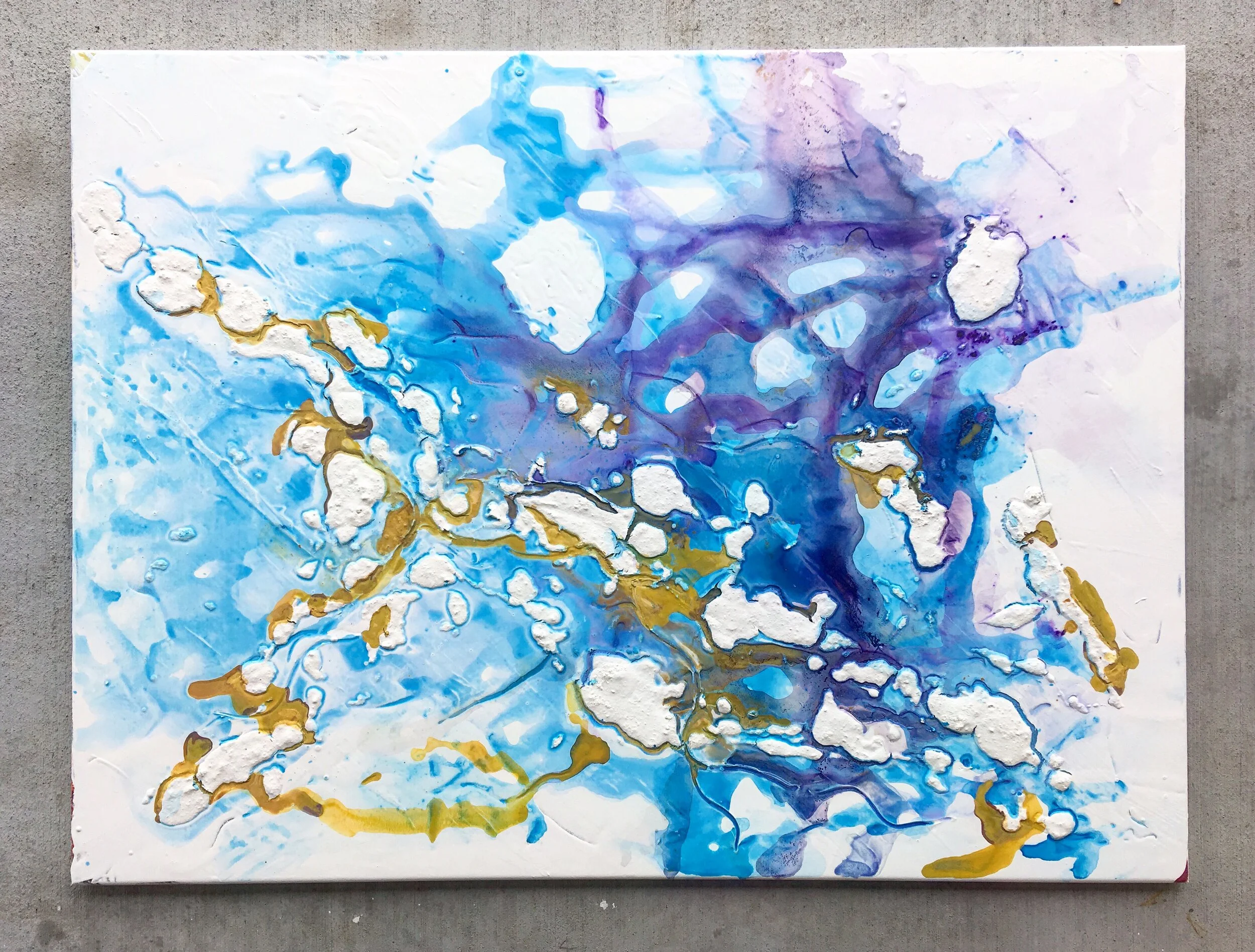 Primordial Panacea: 36”x48” Mixed Acrylic and Starch.