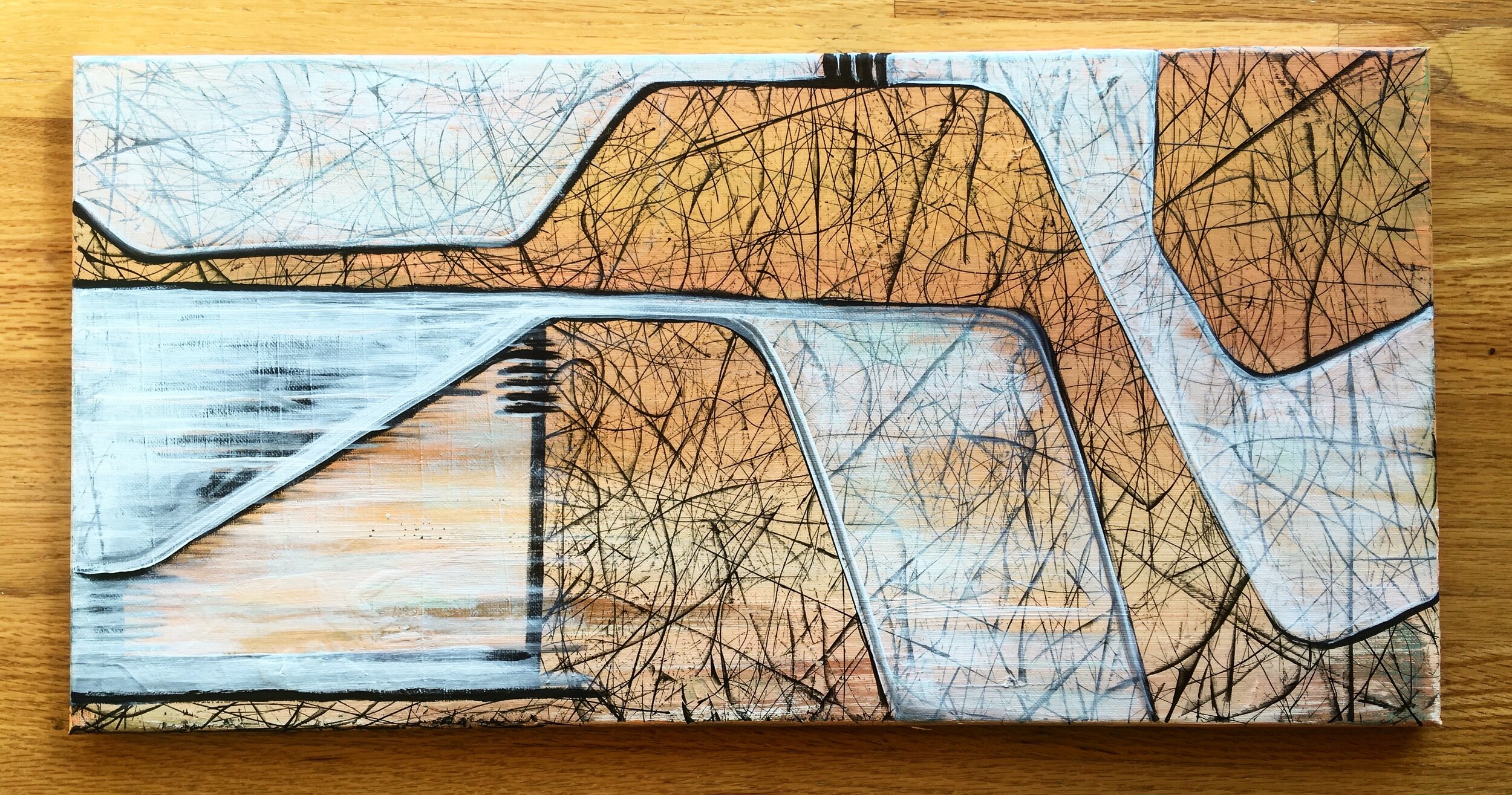 Analogous Imposition: 15x30” Mixed Acrylic.