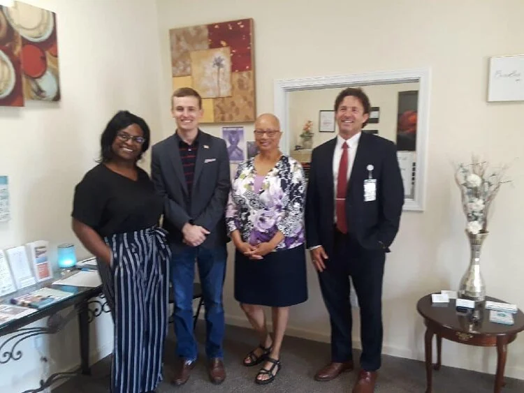 James Estes, the Regional Representative for Senator Thom Tillis, met with Integrated Care of Greater Hickory staff and Partners staff to discuss ICGH's new federally funded program for Opioid Treatment in Lincoln and Gaston Counties that offers free care and free medication for the uninsured at either of ICGH's new Lincolnton and Gastonia sites. The group also discussed partnering with Senator Tillis for possible media releases to inform the public about treatment and prevention options in North Carolina, and to fight the stigma around drug addiction that prevents many from seeking treatment. Working together with lawmakers and our elected officials is how Integrated Care is making the communities of North Carolina better. (8/22/19)