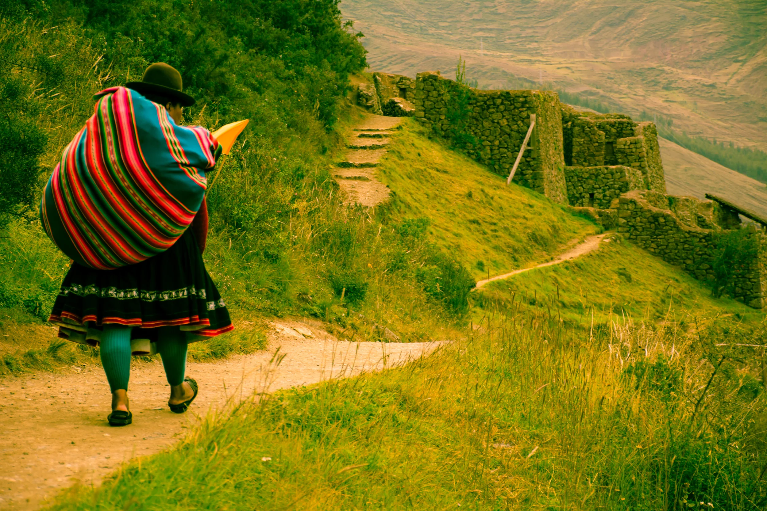 Another day in the Andes- Lady carrying about 2/3 of her body weight