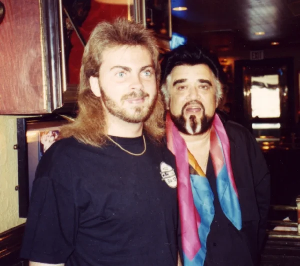 Blake with the world-famous Wolfman Jack in Dallas in the '90s. The duo had back-to-back air shifts at KODZ (Oldies 94.9).