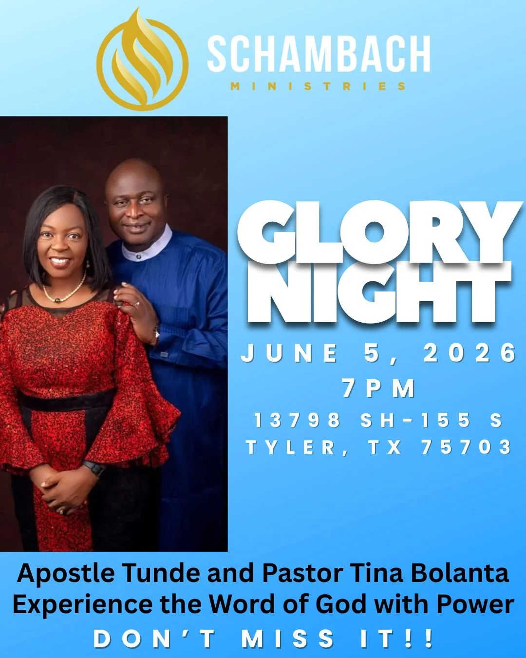 TYLER, TEXAS GLORY NIGHT