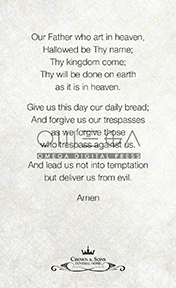 Prayer Card Back
