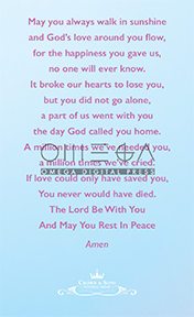 Prayer Card Back