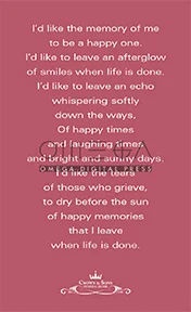 Prayer Card Back