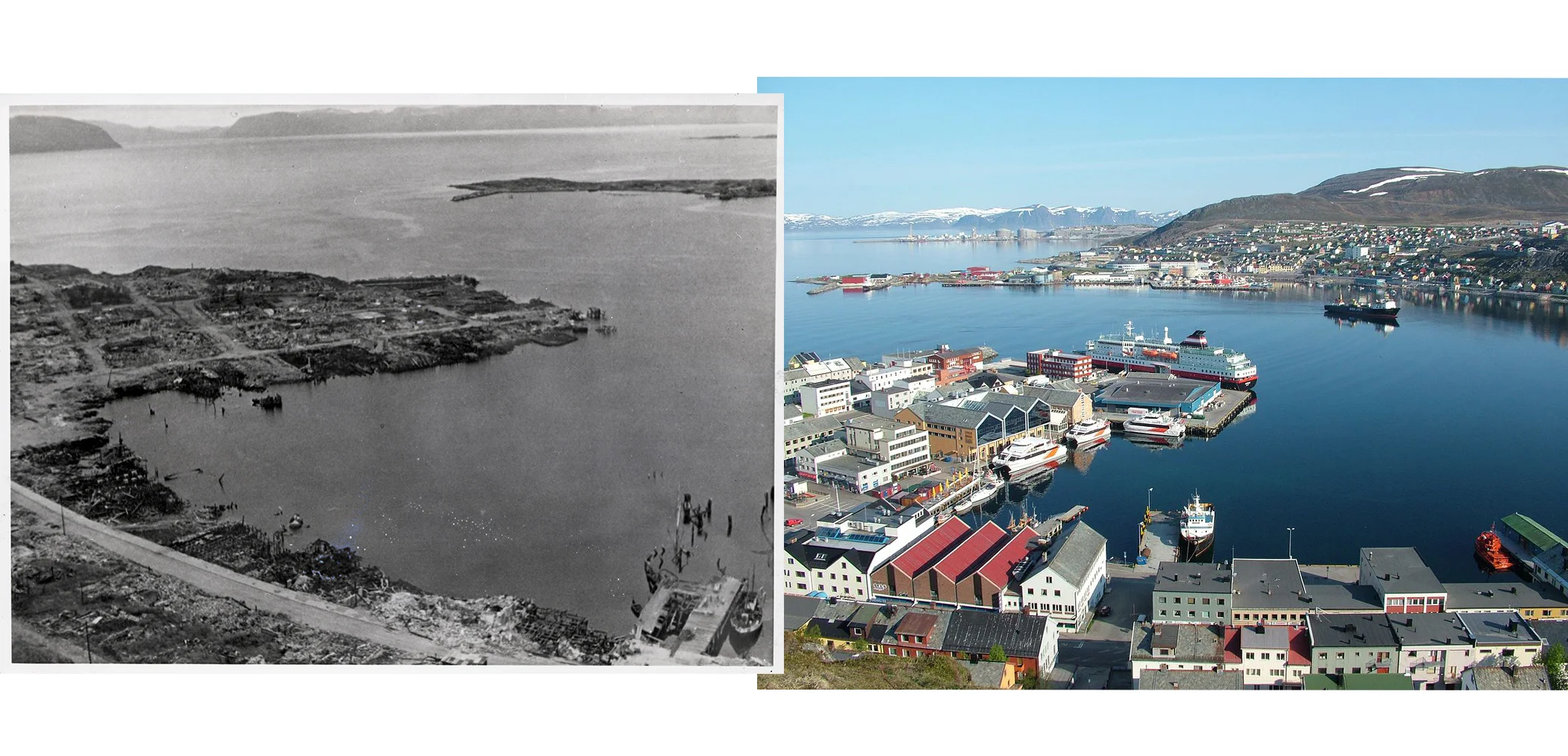 Hammerfest in 1945 and in 2005