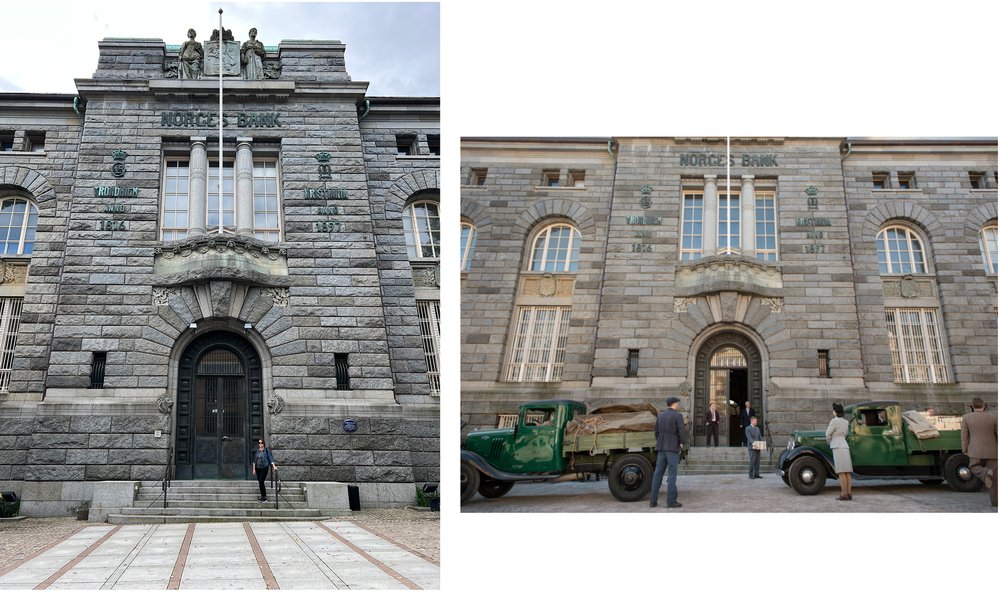 Randi Millman-Brown in front of Norges Bank, July 2022