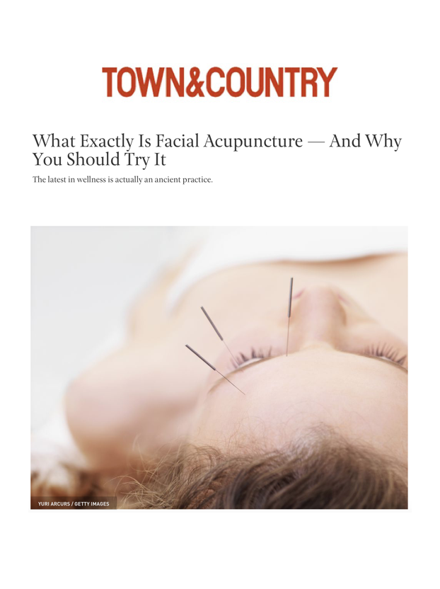 TOWN &amp; COUNTRYAcupuncture and facial acupuncture more specifically, have become increasingly popular as a treatment for those who are looking to tend to chronic conditions, help the body heal — or even give their faces a little tune-up.