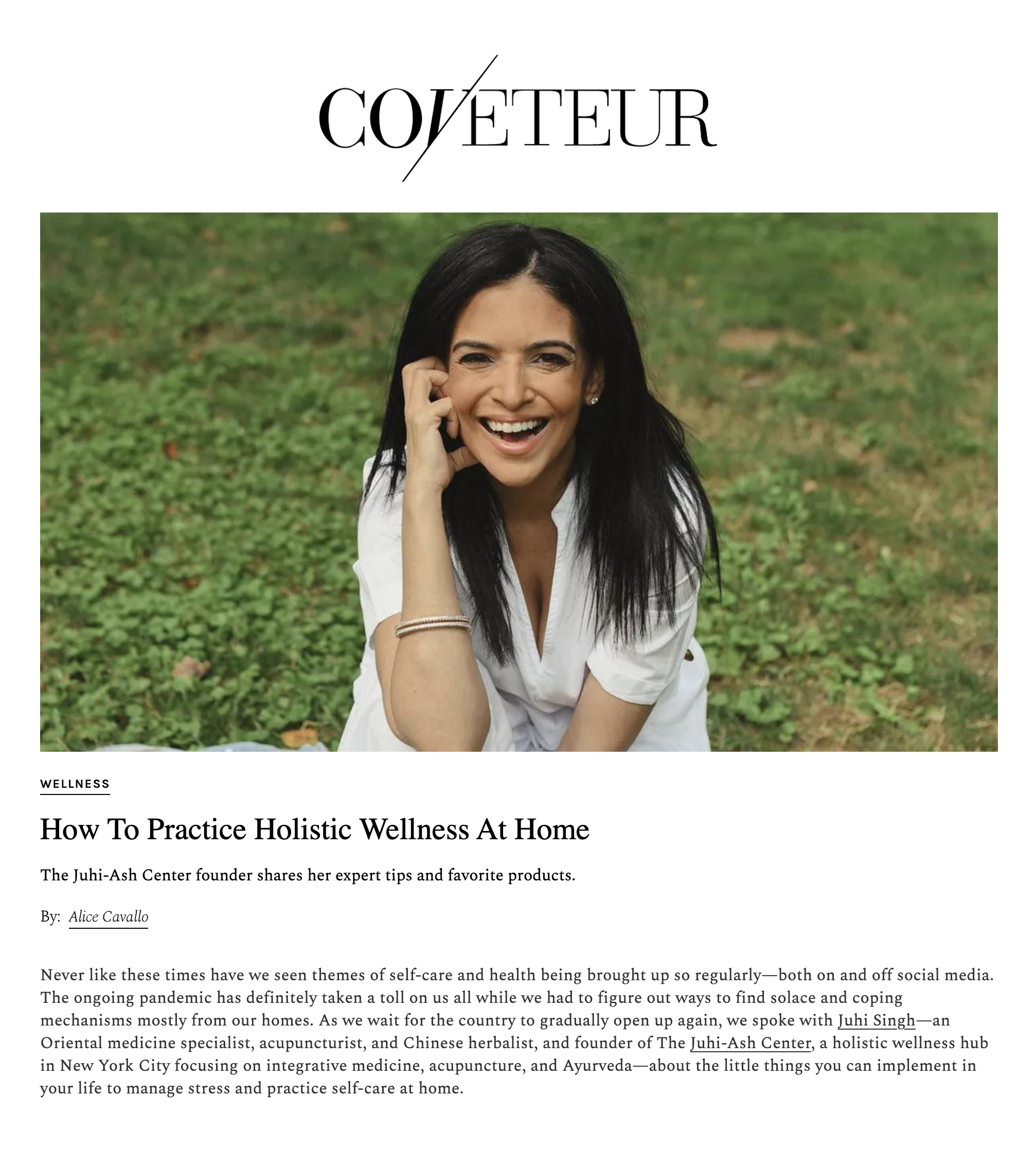 COVETEURIn this article, Juhi shares the little things you can implement in your life to manage stress and practice self-care at home.