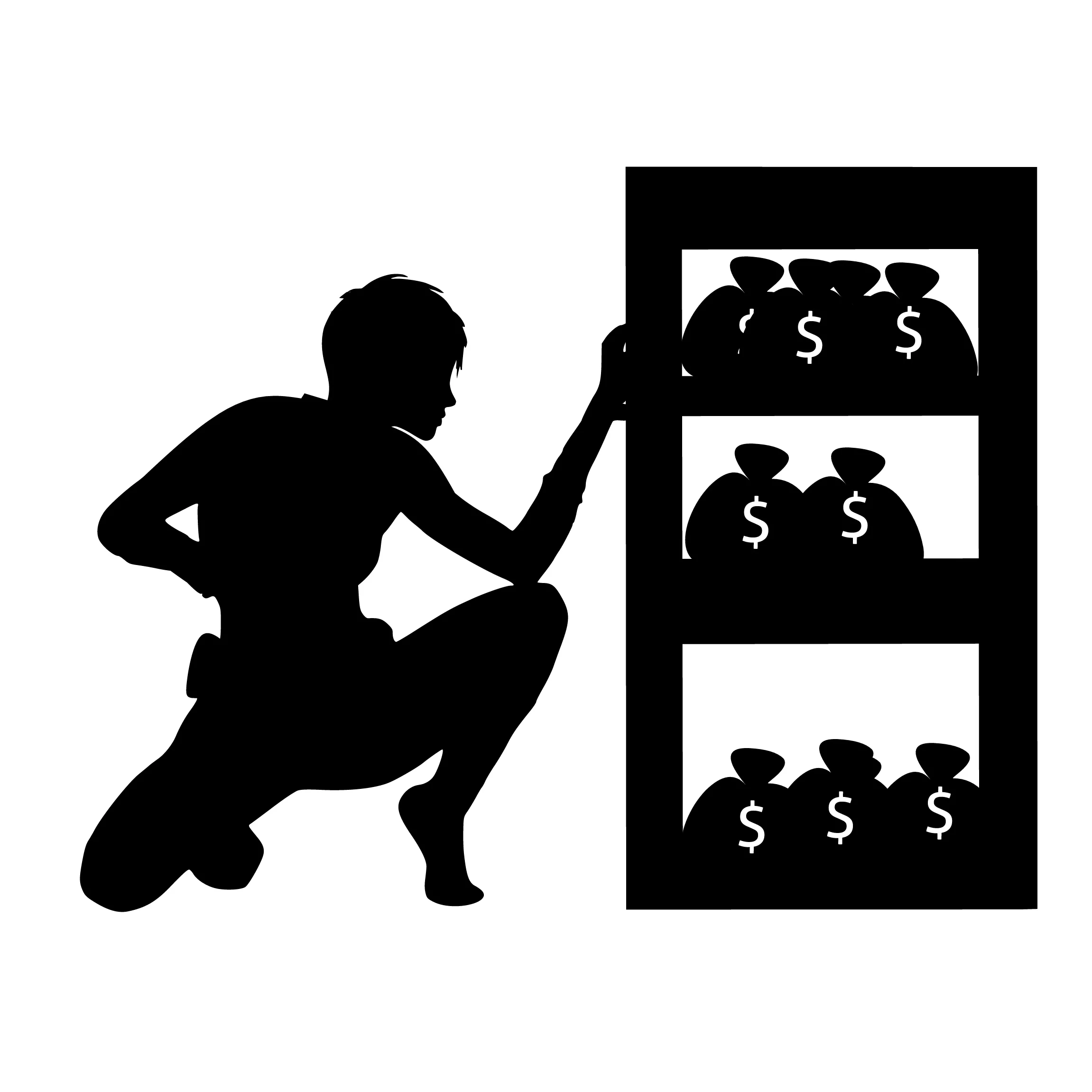 Bank robber silhouette.