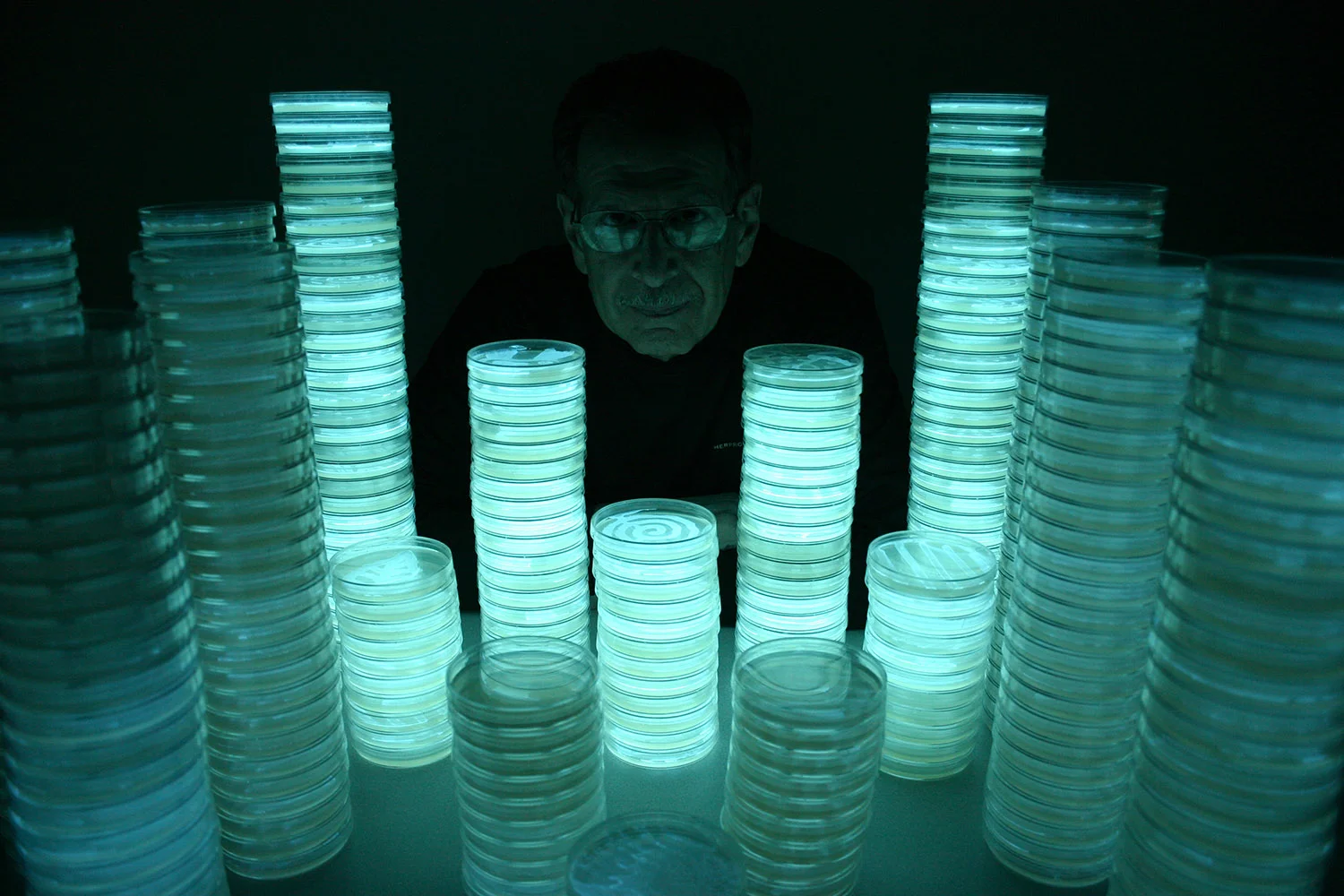 Towers of Light Reflected on Glasses VI: Portrait of Peter N. Gray