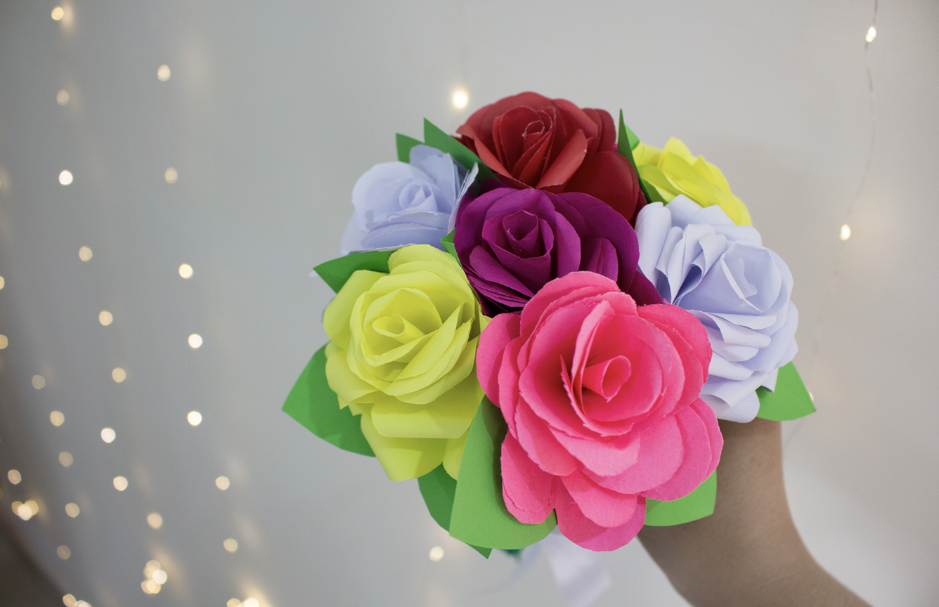 Solid Color DIY Circular Flower Bouquet Wrapping Paper