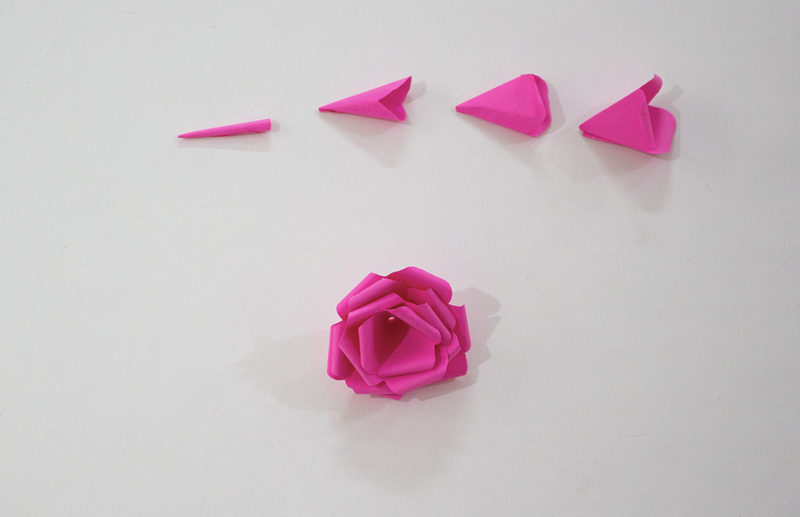 3 Paper Flowers Rosé Diy 10cm