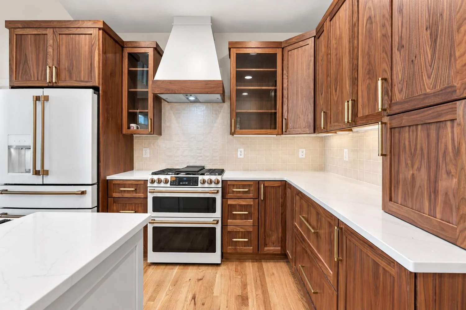 Updated kitchen cabinets and counters
