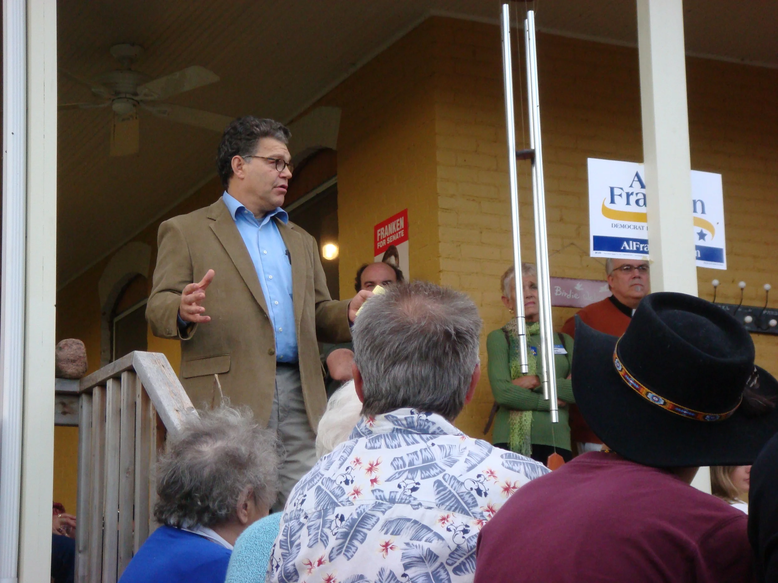 Senator Al Franken speaking at the Poor Farm Studios 