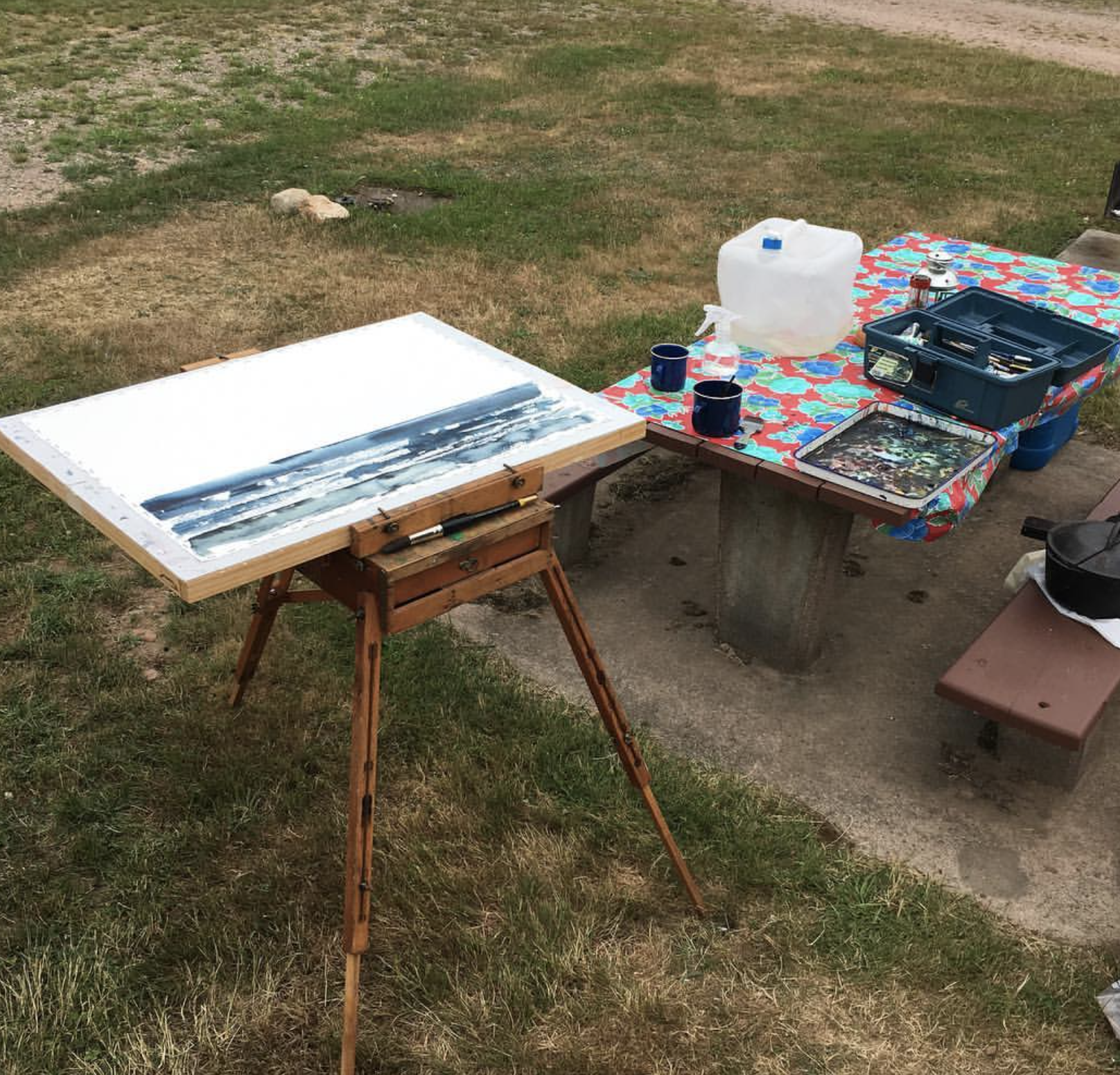 My French Easel and paint stuff