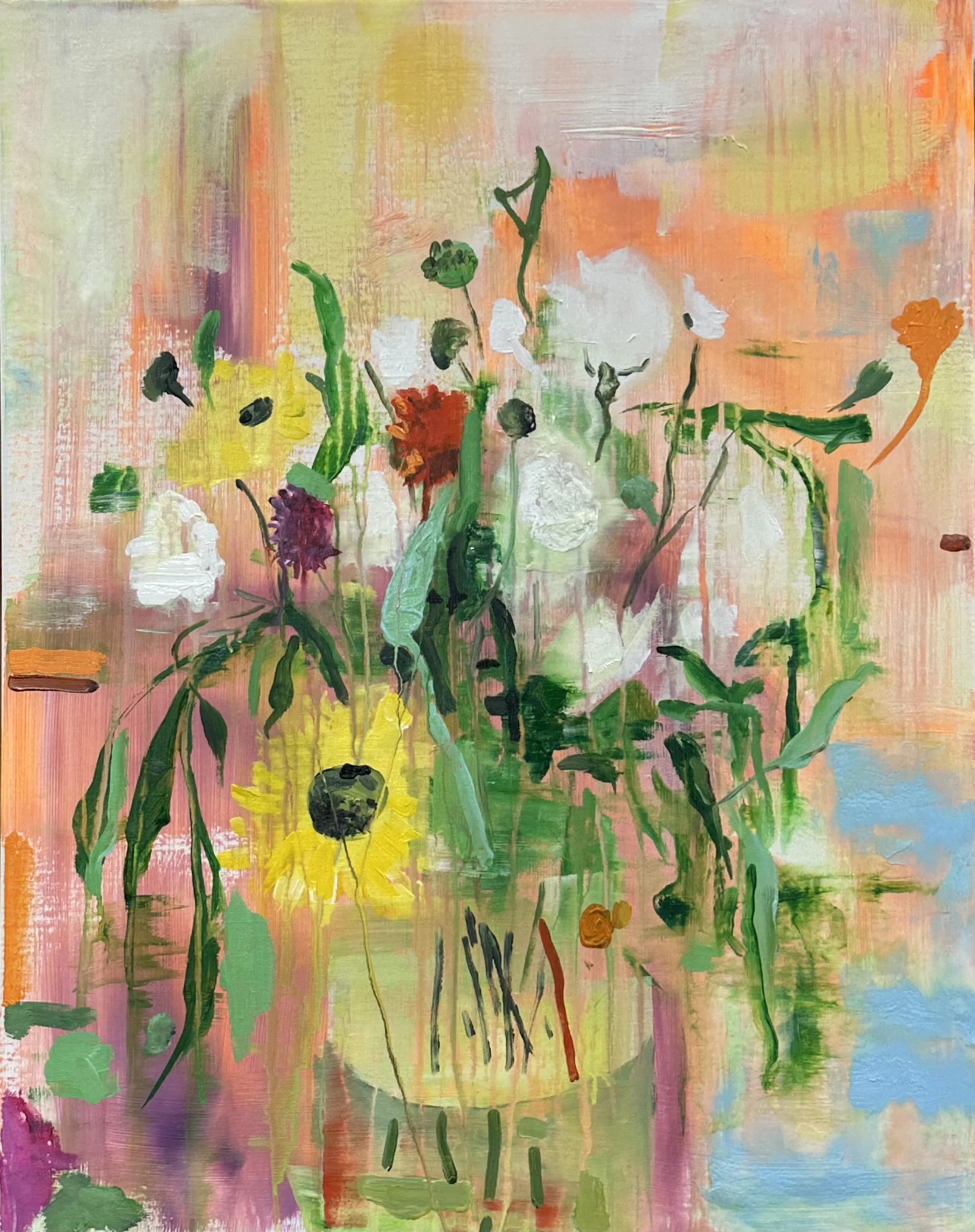 Roses blanches et tournesols (White Roses and Sunflowers)