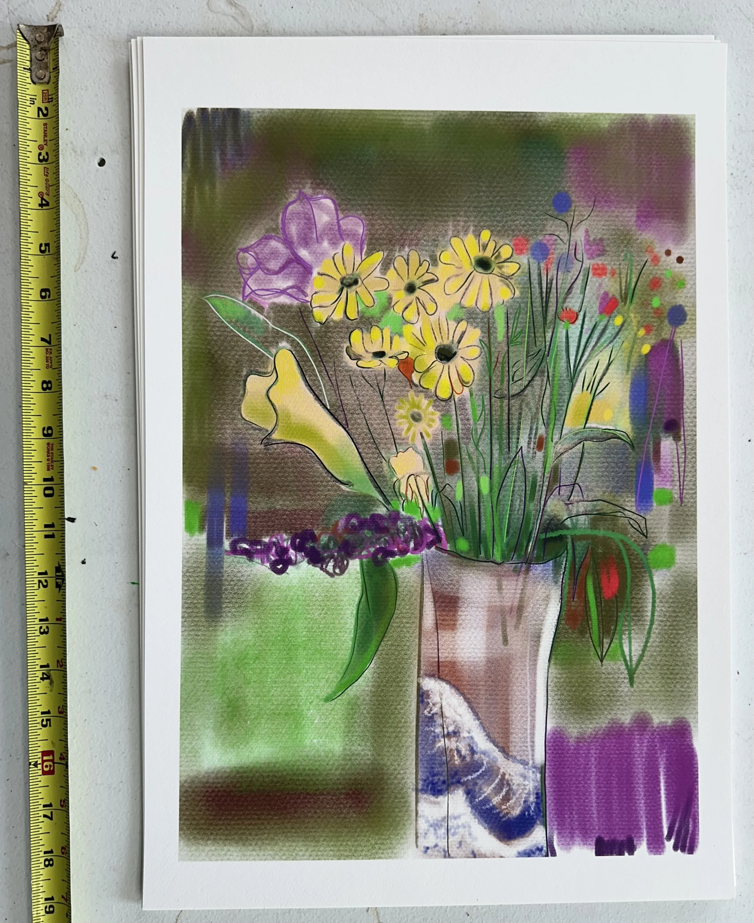 Flowers in Hokusai Vase